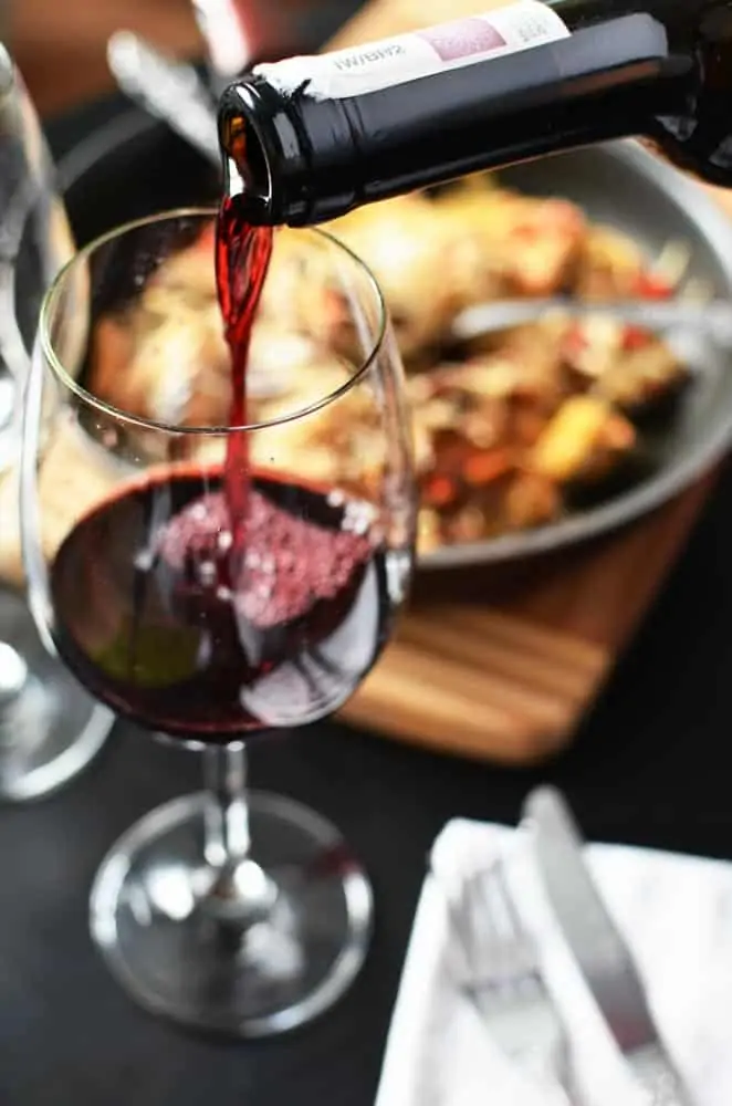 Drinking wine at one of the Eating steak at one of the best restaurants in Frederick Maryland.