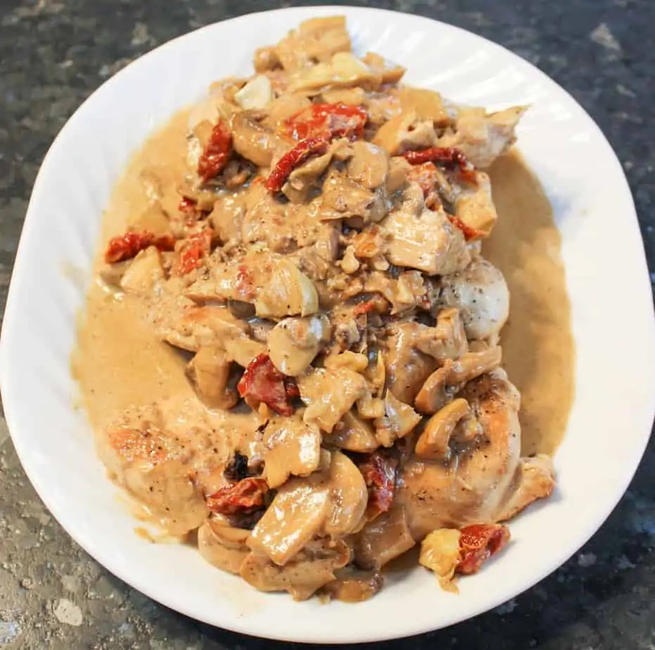 Chicken with Mushrooms & Creamy Brandy Sauce