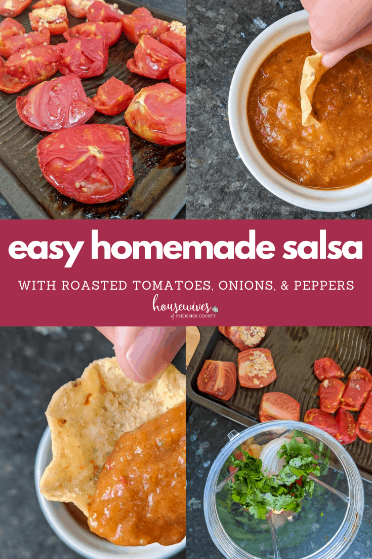 Easy Homemade Salsa Recipe with Roasted Tomatoes, Onions, & Peppers