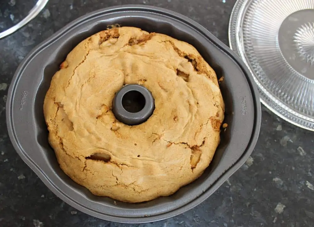 Old Fashioned Fresh Apple Cake Recipe before adding glaze