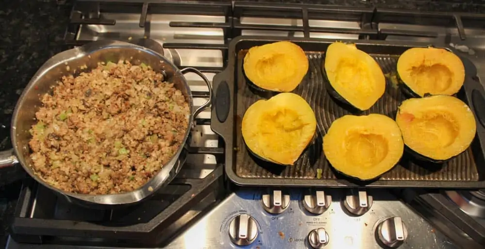 acorn squash with sausage