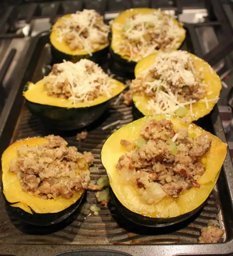 acorn squash with sausage