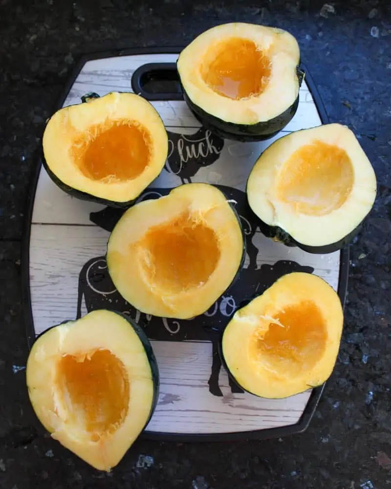 scooped out acorn squash