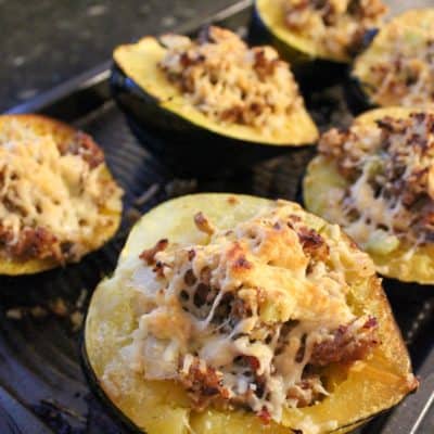 Stuffed Acorn Squash with Cauliflower Rice