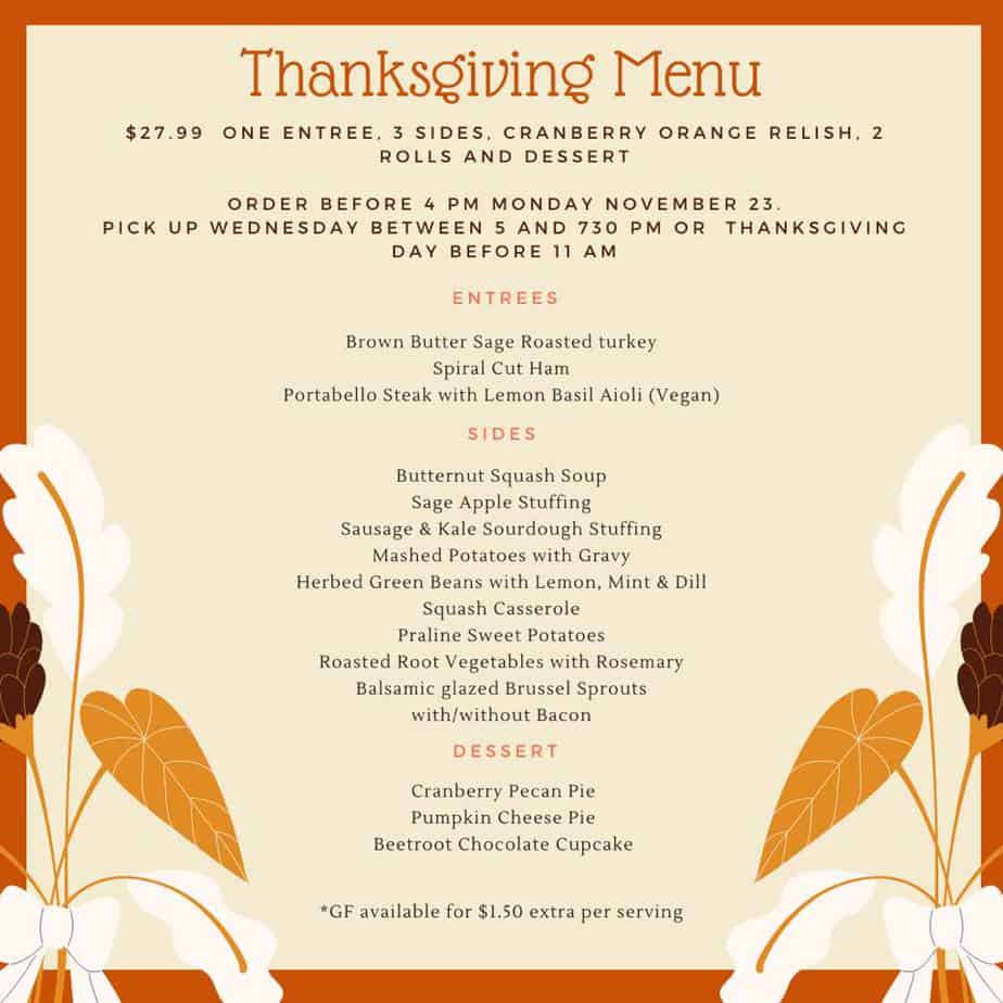 Thanksgiving Dinner To Go in Frederick Md & Nearby (2020) - Housewives ...