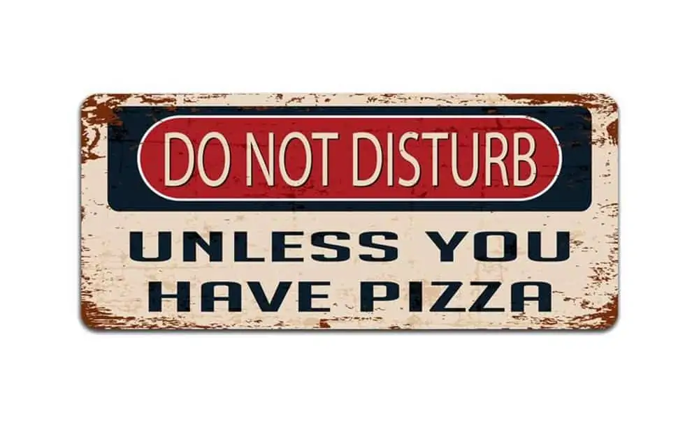 Do not disturb unless you have pizza