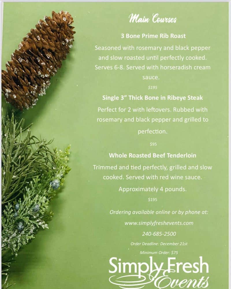 Simply Fresh Events Holiday Meal