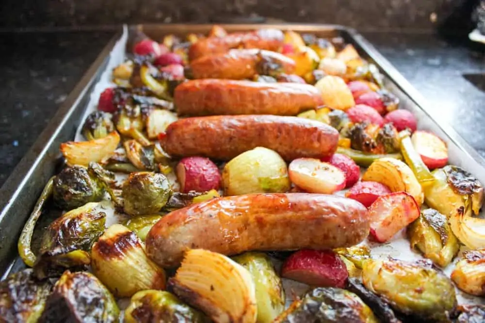 Easy Sheet Pan Sausage and Veggies