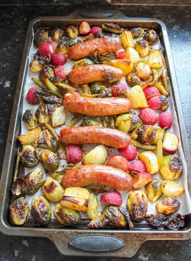 Easy Sheet Pan Sausage and Veggies