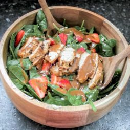 Strawberry Goat Cheese Salad with Spinach & Balsamic Dressing