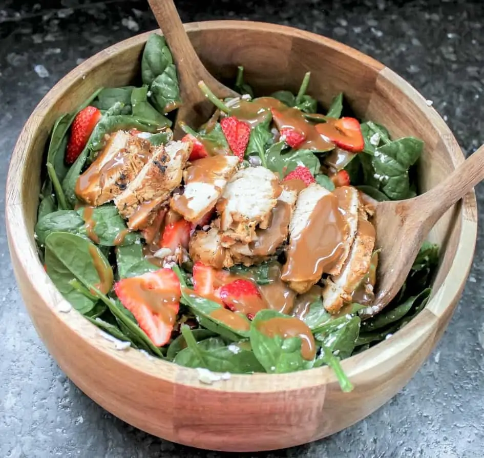 Strawberry Goat Cheese Salad with Spinach & Balsamic Dressing