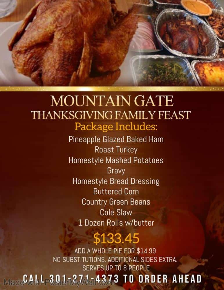 Thanksgiving Dinner in Frederick Md & Nearby (2021)