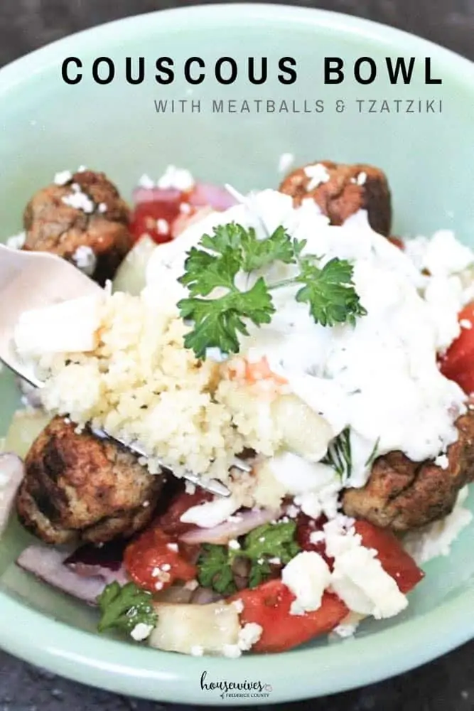 Couscous Bowl with Meatballs & Tzatziki