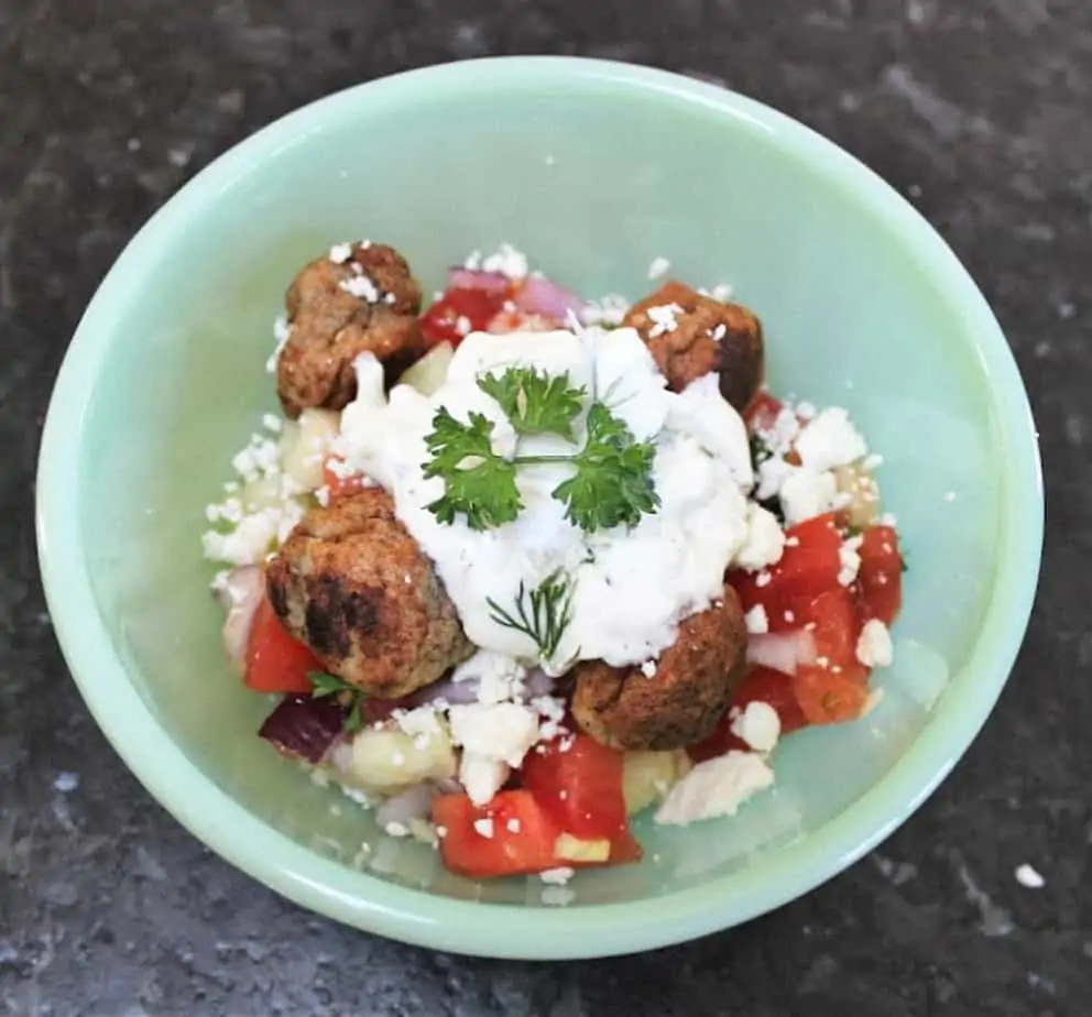 Couscous Bowl with Meatballs & Tzatziki