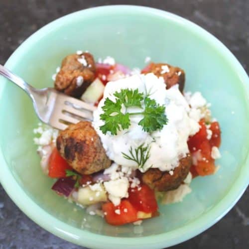 Couscous Bowl with Meatballs & Tzatziki