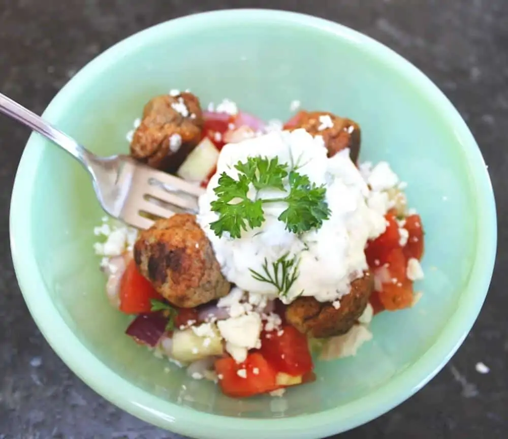 Couscous Bowl with Meatballs & Tzatziki