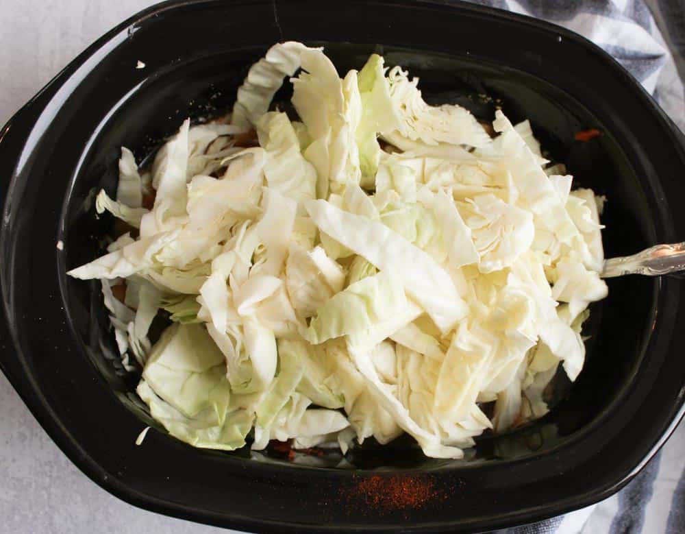 Add cabbage to Crockpot Cabbage Soup