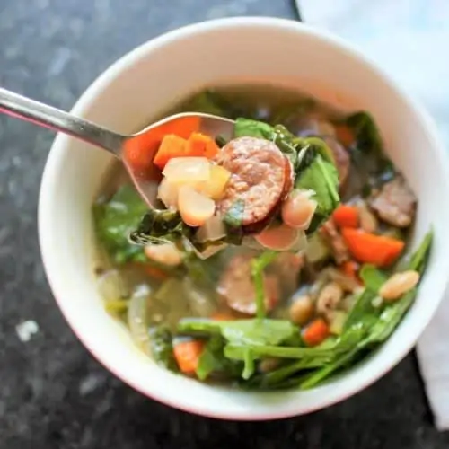 White Bean and Spinach Soup with Sausage
