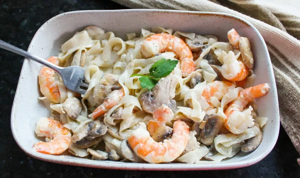 Keto Shrimp Alfredo with Tofu Shirataki Noodles