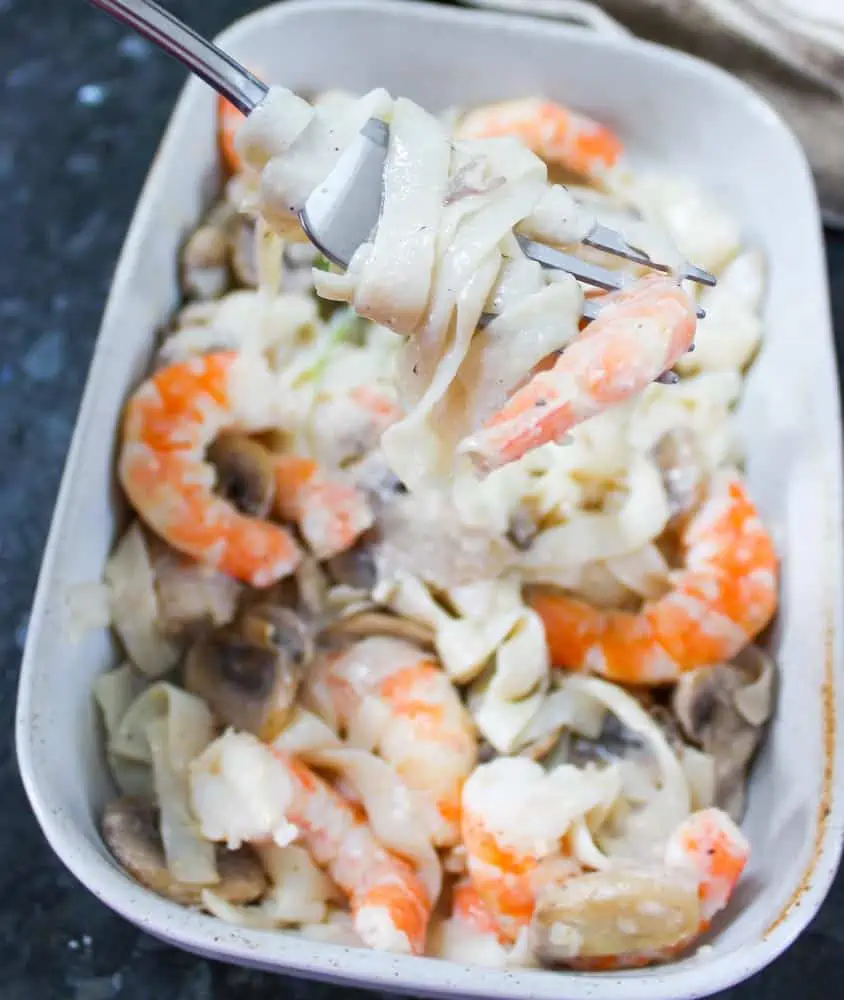 Keto Shrimp Alfredo with Tofu Shirataki Noodles