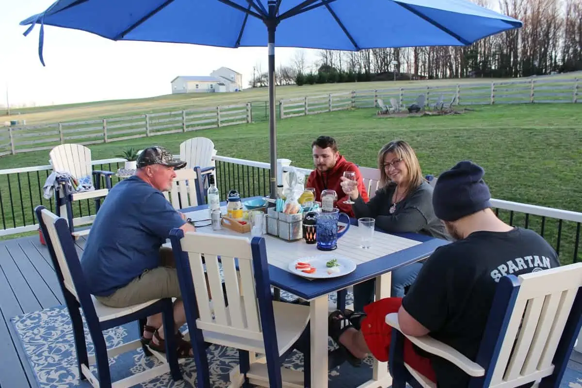 Enjoying a nice evening on the deck