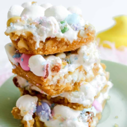 Easter Blondies with M&M’s and Marshmallows