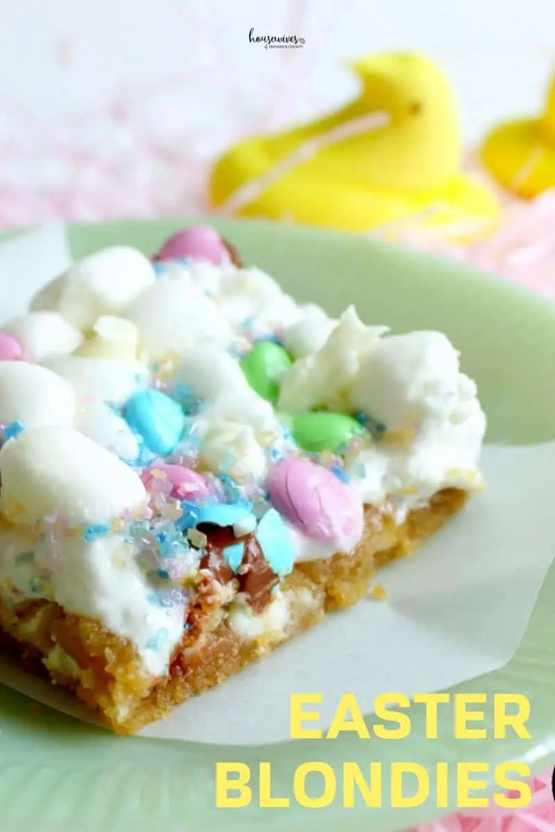Easter Blondies with M&M's and Marshmallows