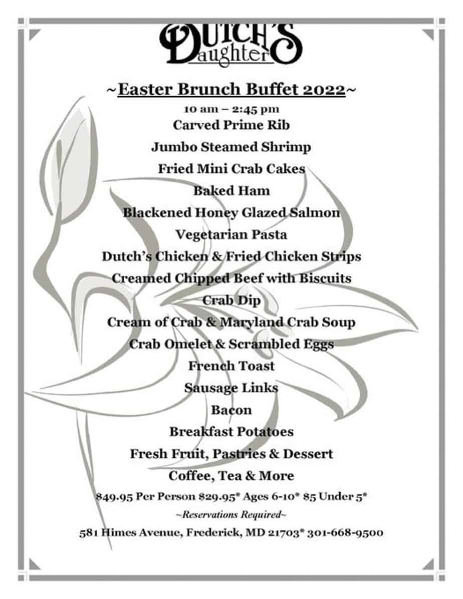 Where To Get Easter Dinner in Frederick Md (2022)