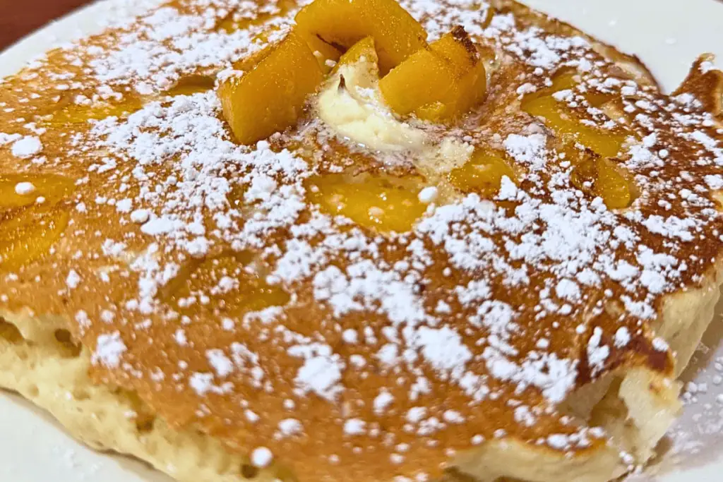 Peach pancakes at Bollinger's Restaurant in Thurmont, MD
