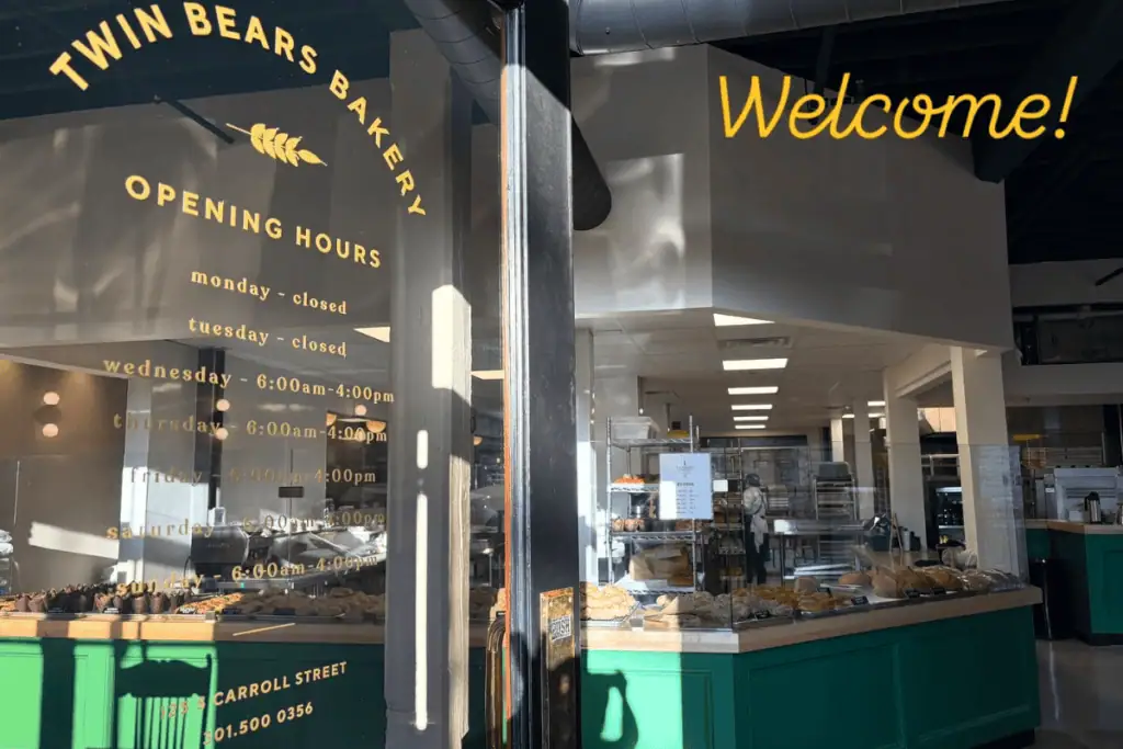 Entrance to Twin Bears Bakery in Frederick, MD