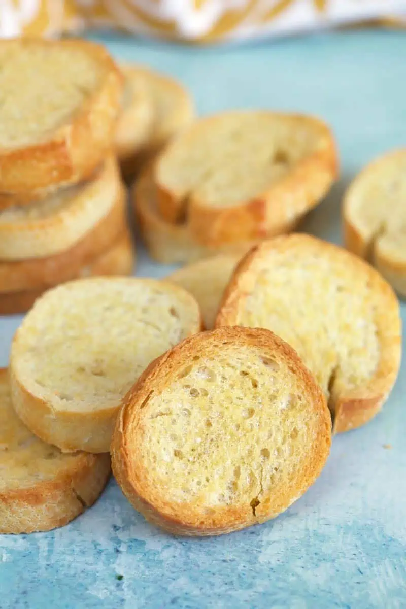 Crostini is great for serving with crab dip