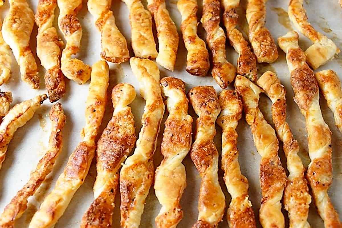 Homemade Puff pastry cheese twists