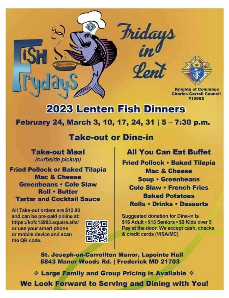 Fish Frys in Frederick Md During Lent