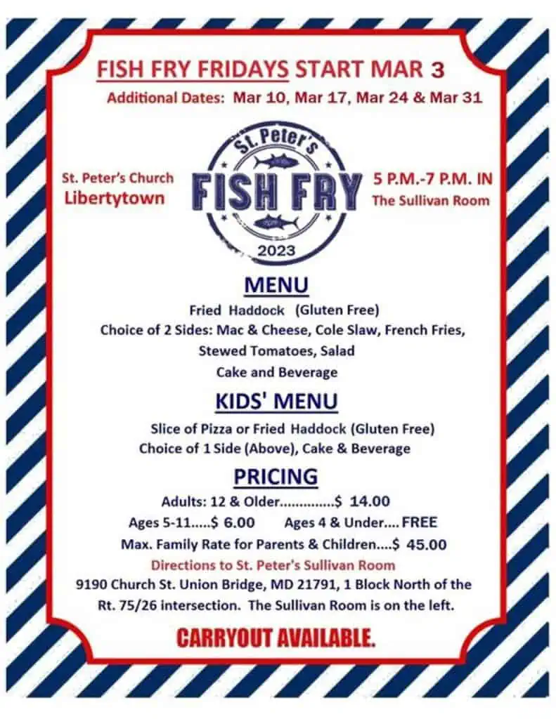 Fish Frys in Frederick Md During Lent