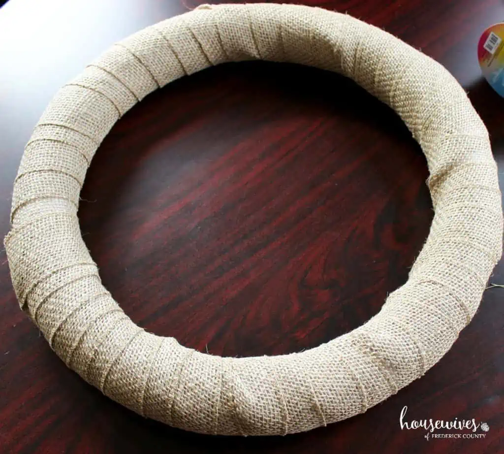 Burlap wrapped wreath