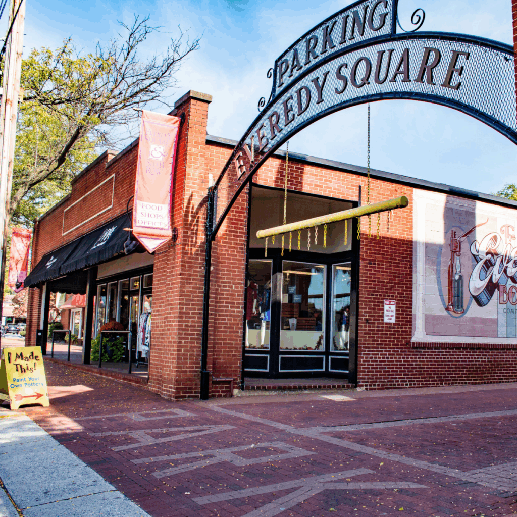 Seniors can easily browse local shops at Everedy Square and Shab Row in Downtown Frederick