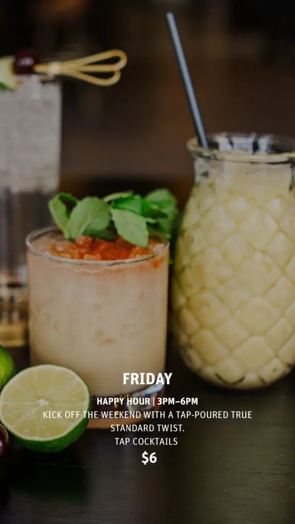 True Standard Distilling Happy Hour Specials Downtown Frederick MD