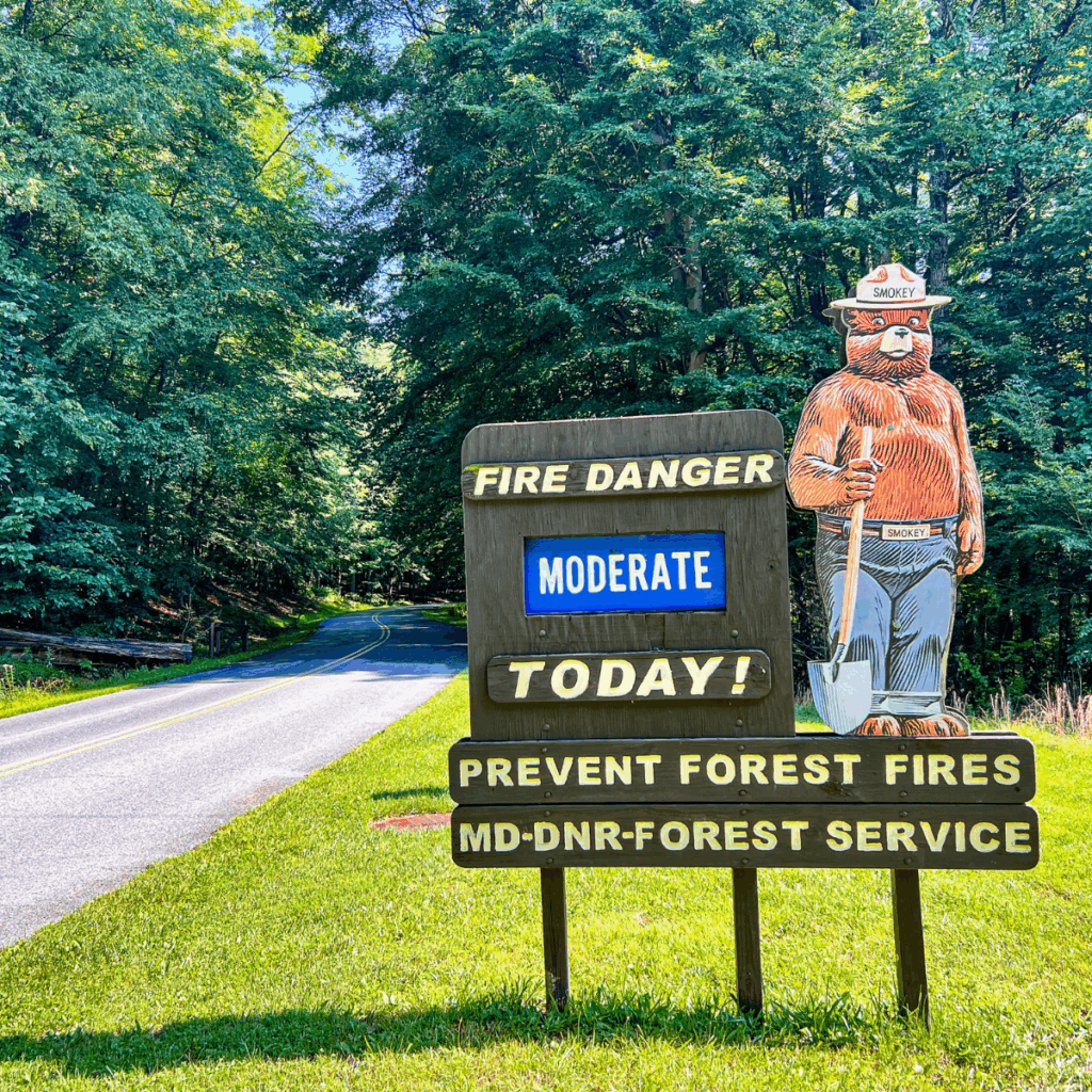 Cunningham Falls State Park Fire Danger Sign