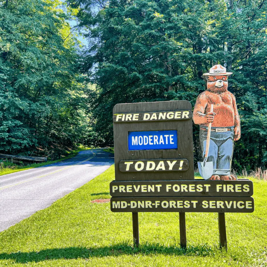Cunningham Falls State Park Fire Danger Sign