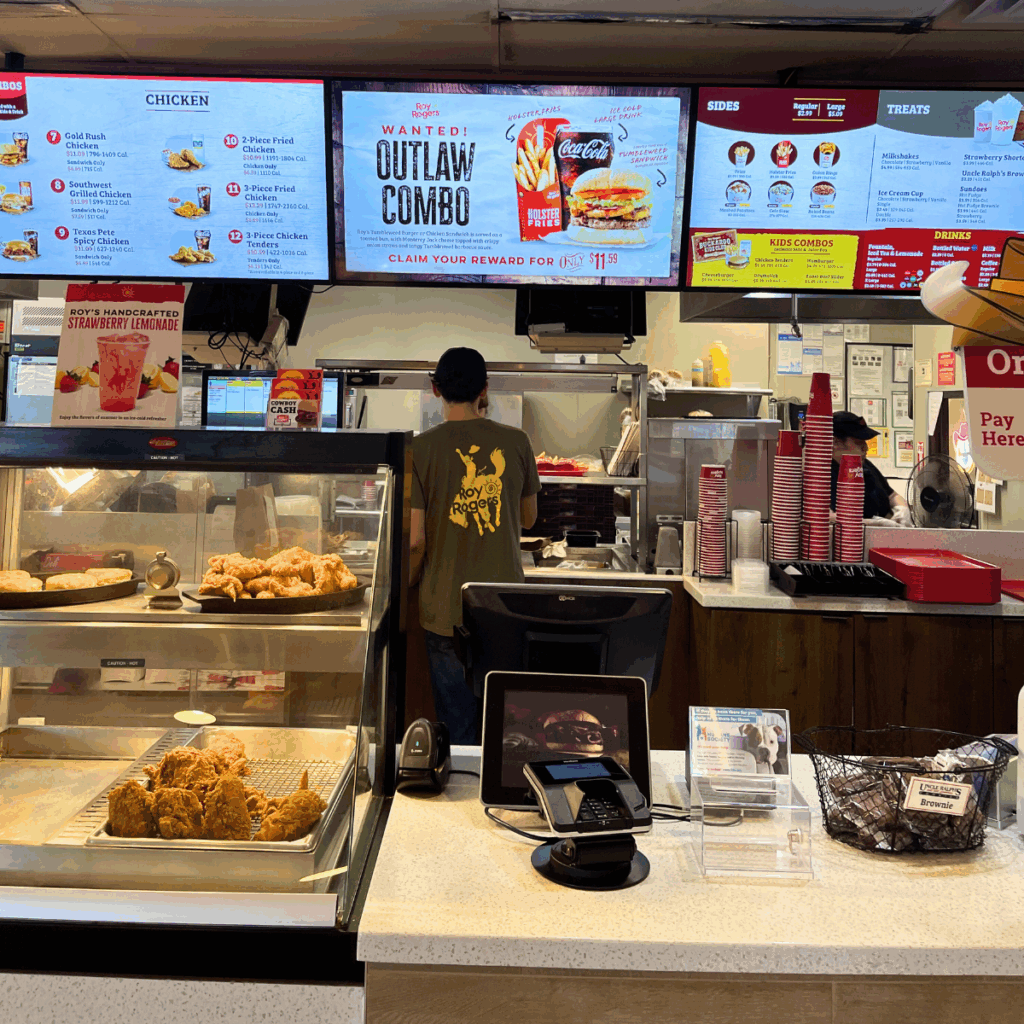 Roy Rogers Frederick MD fall menu – Behind the counter at Roy Rogers in Frederick County Maryland