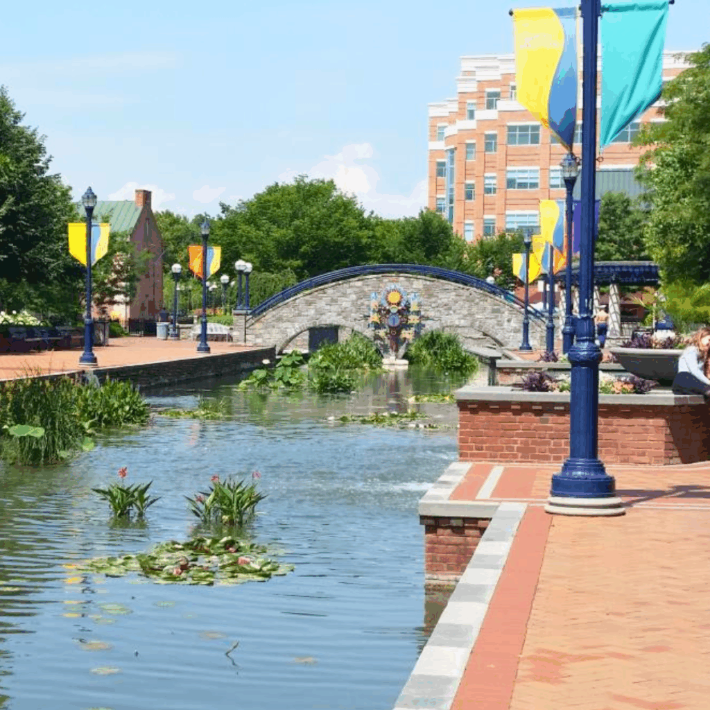 Carroll Creek Park in Downtown Frederick, MD