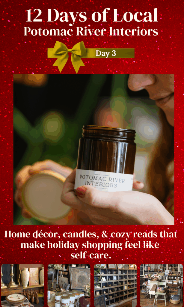 Local holiday shopping in Frederick, Maryland featuring Potomac River Interiors vintage home décor and gifts