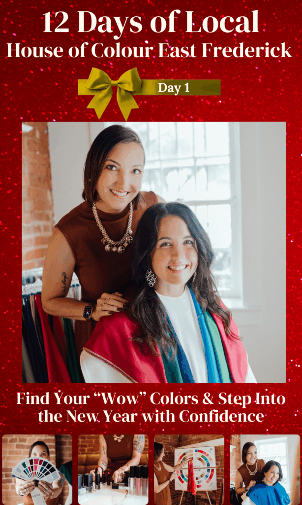 Local holiday shopping in Frederick, Maryland featuring House of Colour East Frederick color consultations