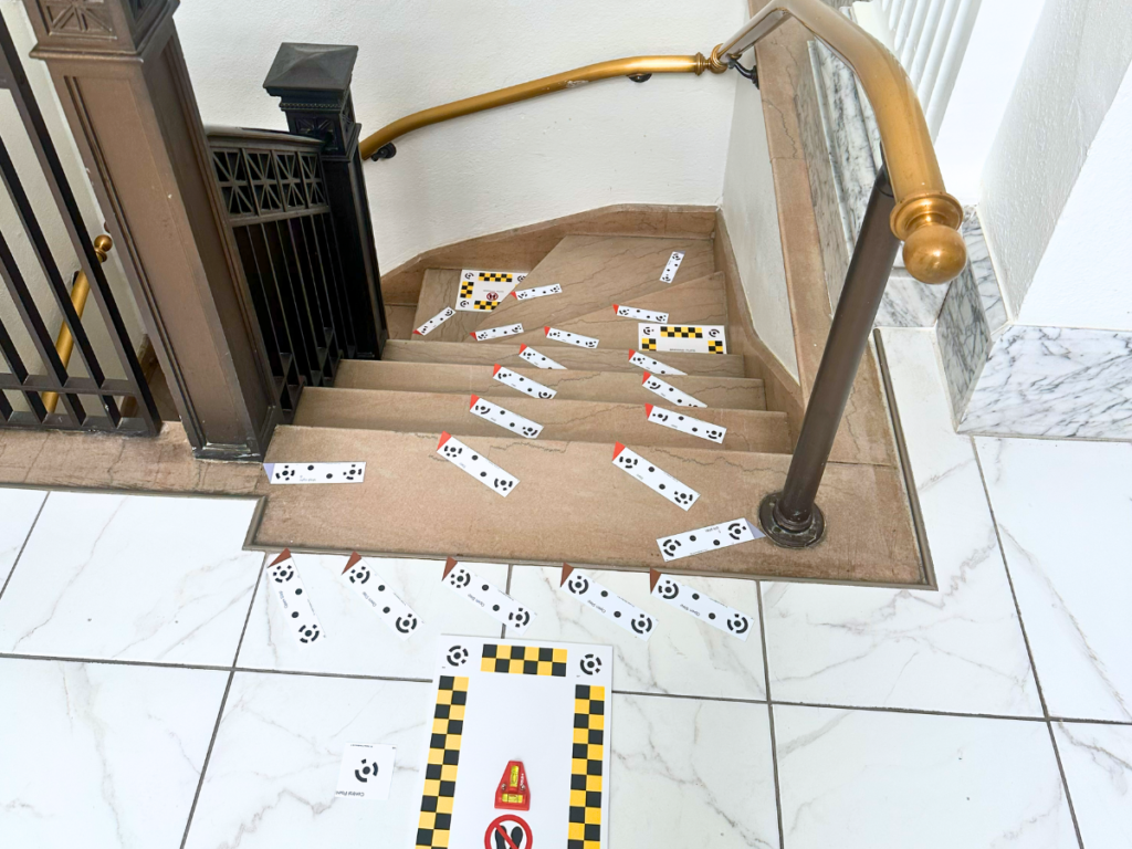 Historic Downtown Frederick venue marble staircase with custom stairlift installation by Next Day Access Central Maryland