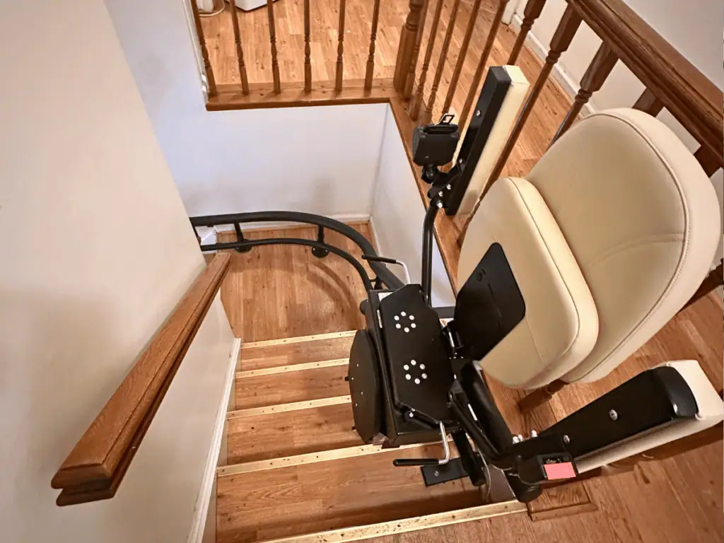 Stairlift installed in homeowner's home by Next Day Access Central Maryland