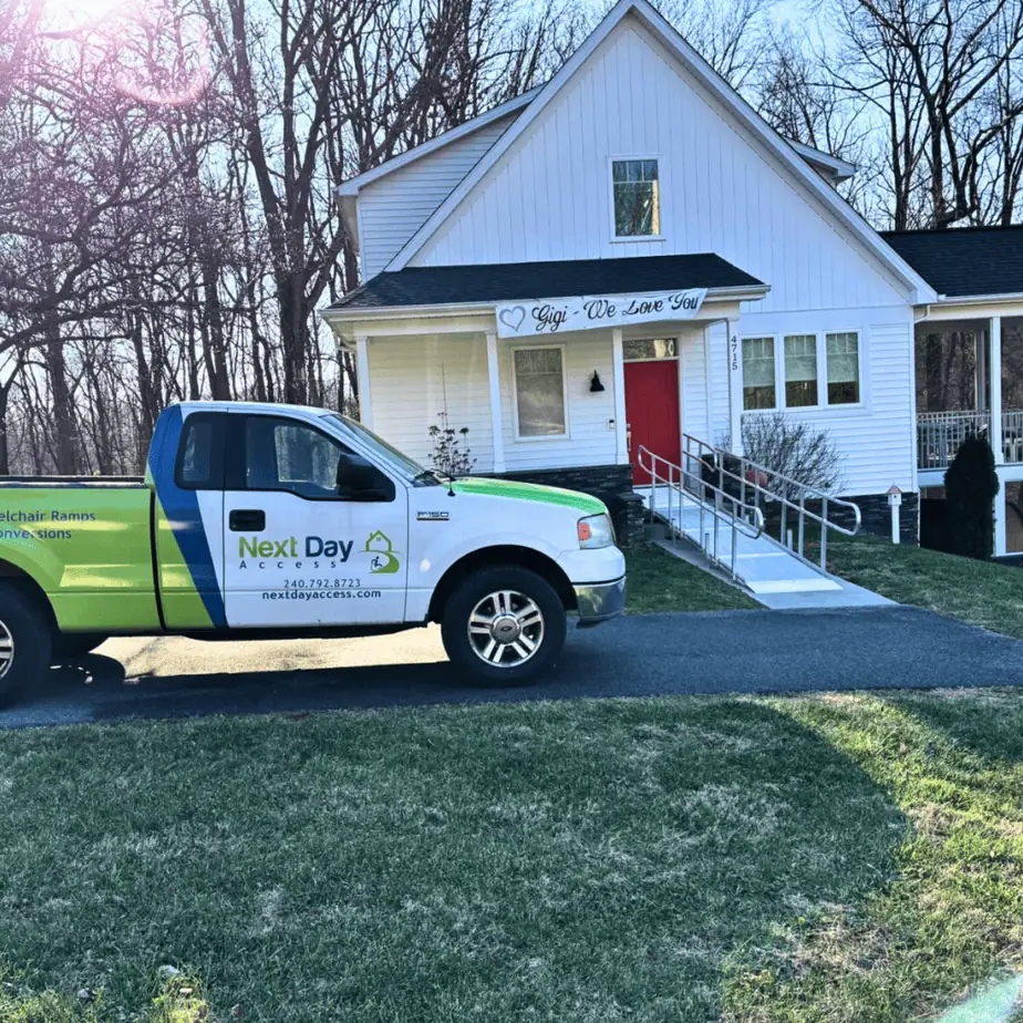 Home accessibility upgrades Frederick County including stair lifts wheelchair ramps and vertical platform lifts installed by Next Day Access Central Maryland