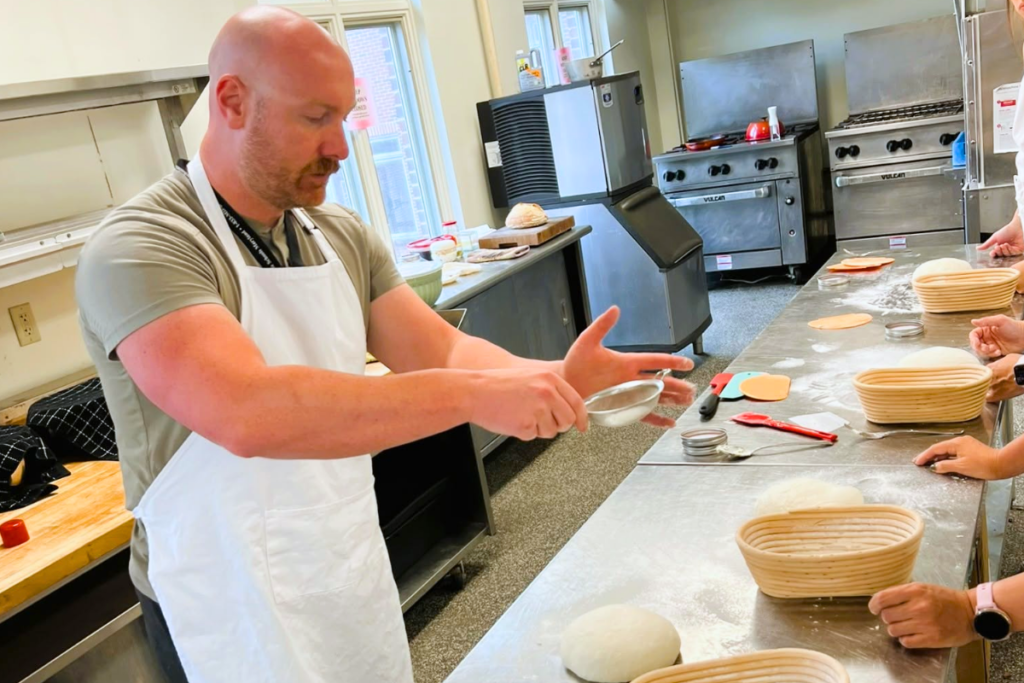 Fresh sourdough bread and hands-on baking workshop at Tenth Ward Distilling Company in Frederick.